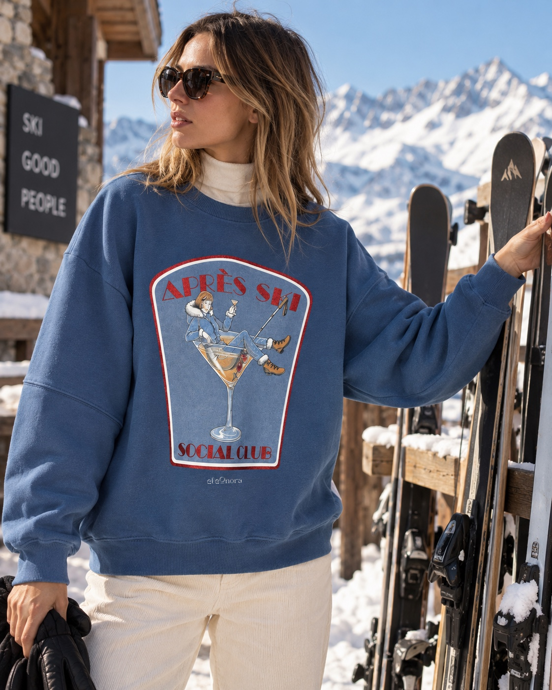 Sudadera Vintage Índigo Azul