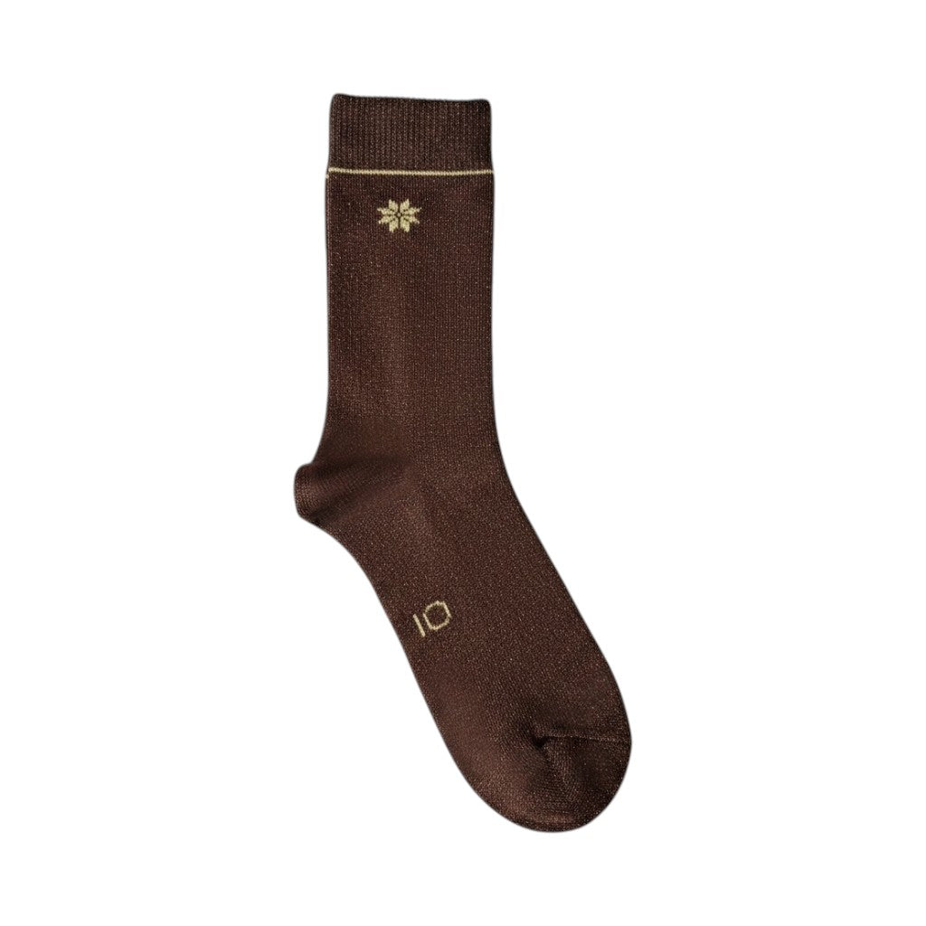 Calcetín Lurex Estrella Nieve Chocolate eleOnora